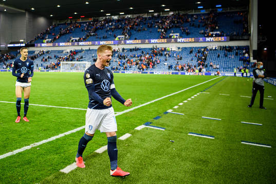 Anders Christiansen of Malmö FF celebrates