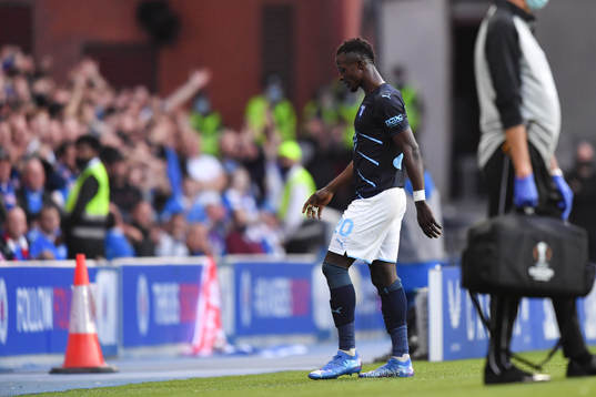 Bonke Innocent of Malmö FF looks dejected