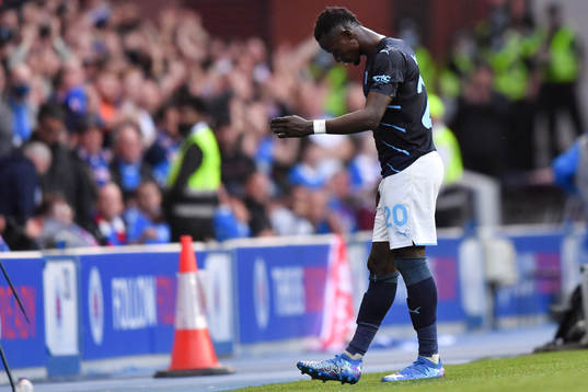 Bonke Innocent of Malmö FF looks dejected