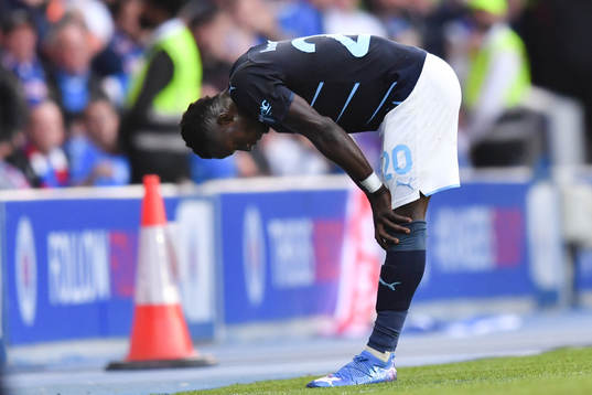 Bonke Innocent of Malmö FF looks dejected