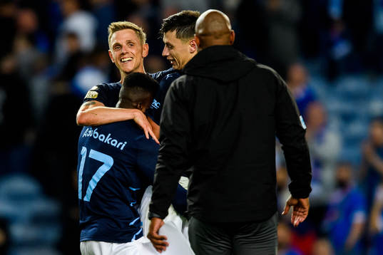 Sören Rieks of Malmö FF celebrates with his teammates