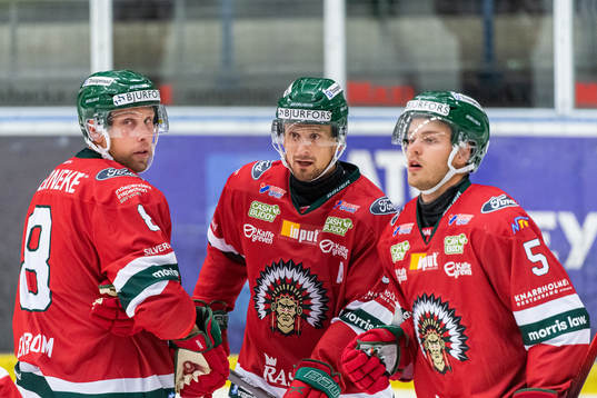 Frölundas Viktor Ekbom, Nicklas Lasu och Filip Johansson