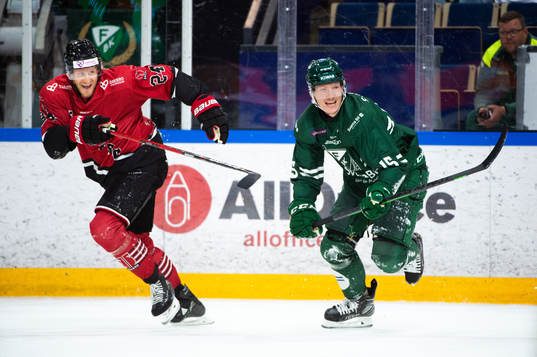 Örebros Jani Lajunen och Färjestads Gustav Rydahlunder