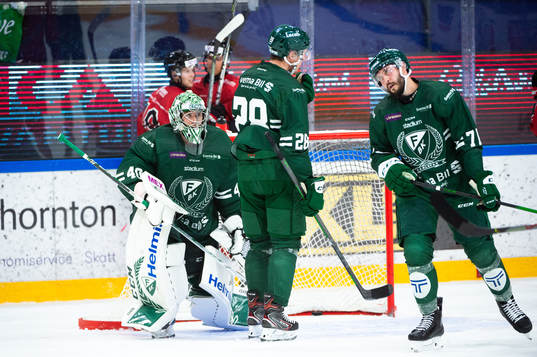 Färjestads Henrik Haukeland, Linus Arnesson och Jesse