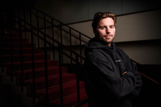 Calle Järnkrok poses for a portrait