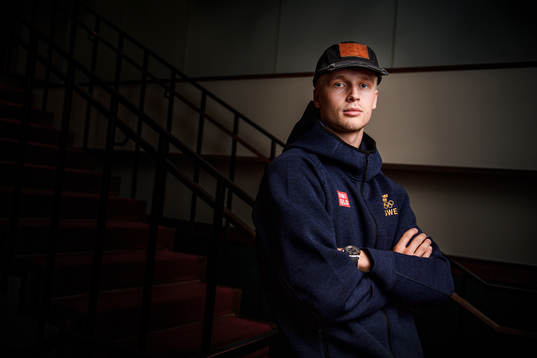 Elias Pettersson poses for a portrait