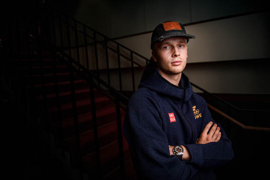 Elias Pettersson poses for a portrait