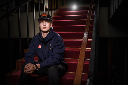 Elias Pettersson poses for a portrait