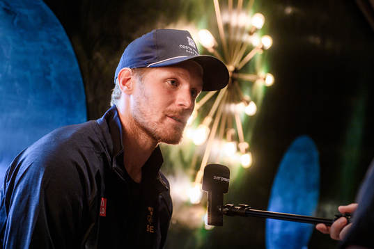 Gabriel Landeskog at a press meet with the Swedish national
