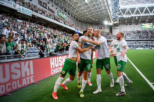 Bjørn Paulsen of Hammarby celebrates the 3-0 goal