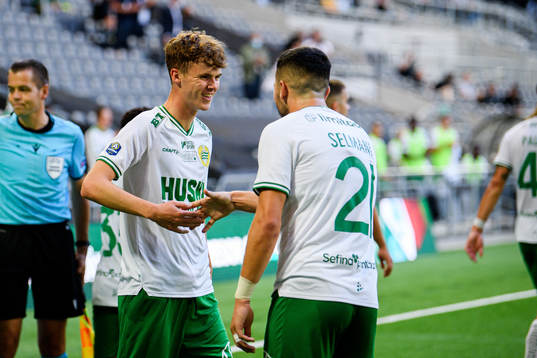 Williot Swedberg and Astrit Selmani of Hammarby celebrate