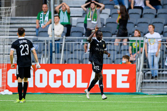Ibrahima Ndiaye of Cukaricki  celebrates the 3-1 goal