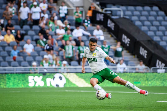 Astrit Selmani of Hammarby scores 5-1