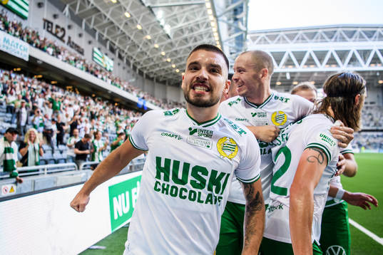 Vladimir Rodic of Hammarby celebrates