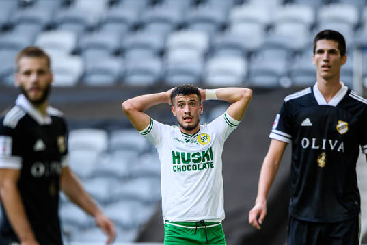Astrit Selmani of Hammarby looks dejected