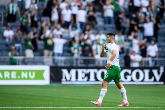 Astrit Selmani of Hammarby celebrates