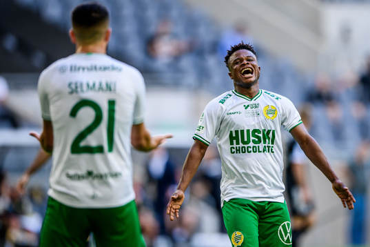 Akinkunmi Amoo of Hammarby looks dejected