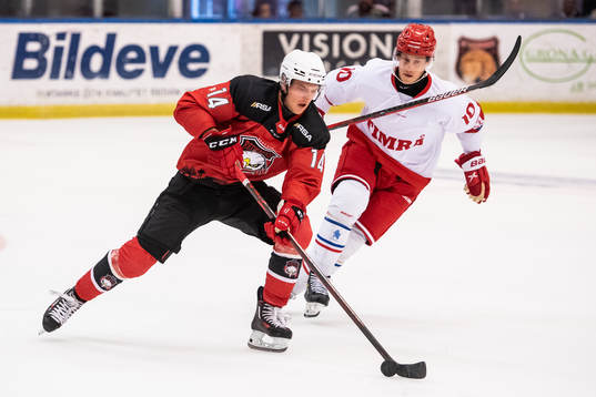 Malmö Redhawks Carl-Johan Lerby och Timrås Robin Alvarez