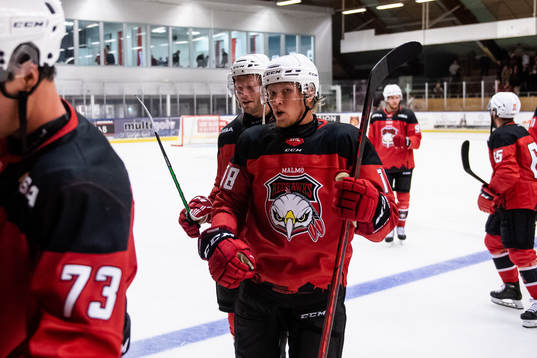 Malmö Redhawks Carl Söderberg och Marcus Sylvegård