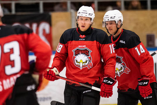 Malmö Redhawks Marcus Sylvegård och Carl-Johan Lerby