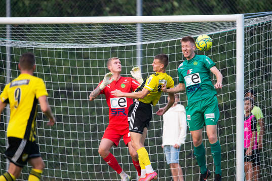 Hörnsituation i matchen i division 2 mellan BK Olympic och