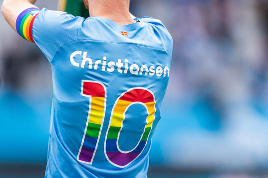 Malmö FFs Anders Christiansen med lagkaptensbindel och