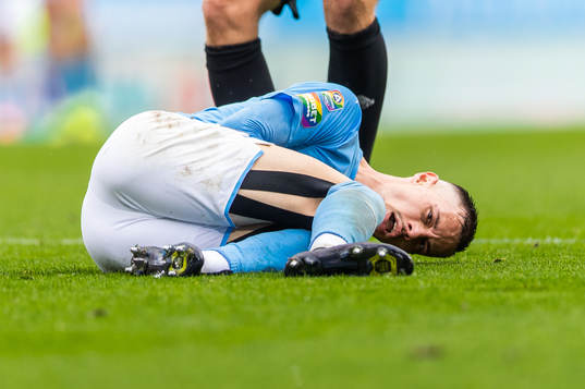 Malmö FFs Veljko Birmancevic har ont