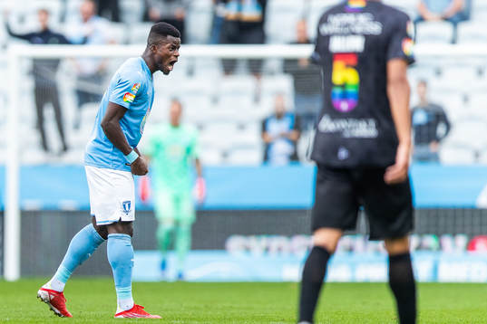Malmö FFs Malik Abubakari jublar