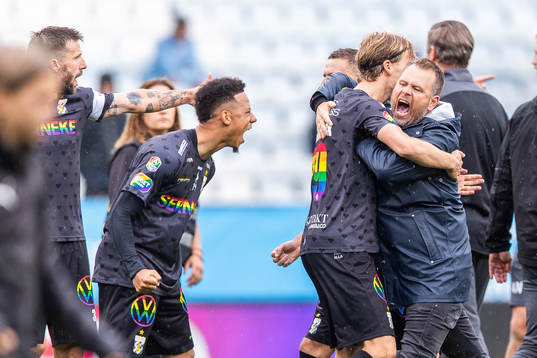 IFK Göteborgs August Erlingmark och tränare Mikael Stahre