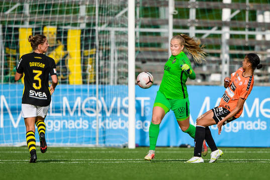 s målvakt Milla-Maj Majasaari och Kristianstads Sveindís
