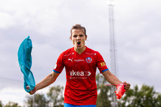 Helsingborgs Brandur Hendriksson Olsen jublar
