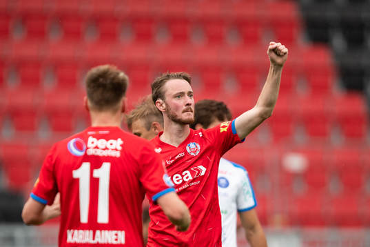 Helsingborgs Rasmus Jönsson jublar