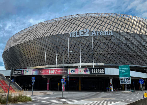 Tele2 Arena innan fotbollsmatchen i Allsvenskan mellan