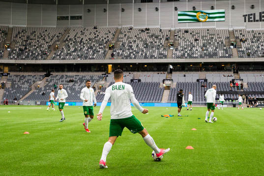Hammarbys spelare värmer upp