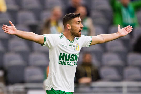 Hammarbys Aljosa Matko reagerar