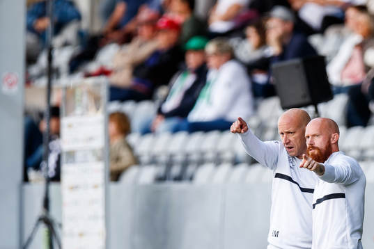 Landskronas tränare Billy Magnusson och assisterande