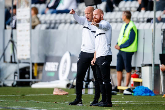 Landskronas tränare Billy Magnusson och assisterande