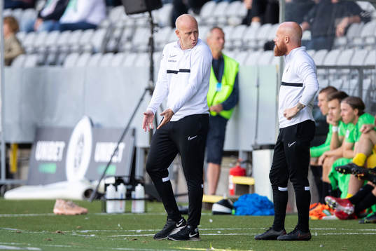 Landskronas tränare Billy Magnusson och assisterande