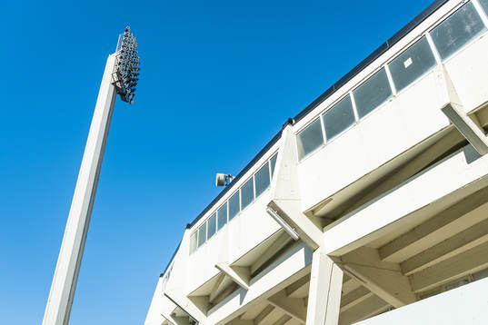Exteriör vy över Malmö Stadion