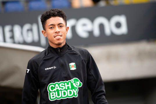 Varbergs Tashreeq Matthews före fotbollsmatchen i