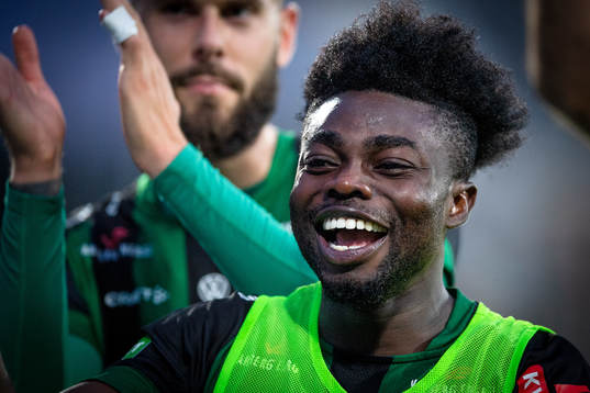 Varbergs Gideon Mensah jublar