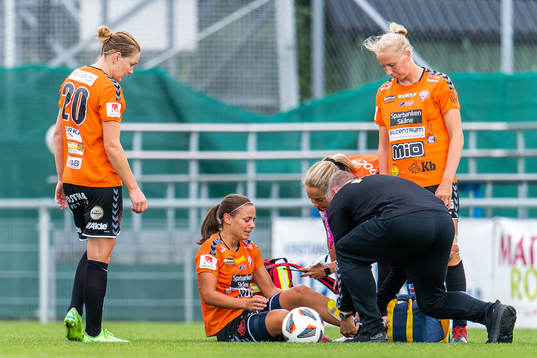 Alice Nilsson of Kristianstad receives medical attention
