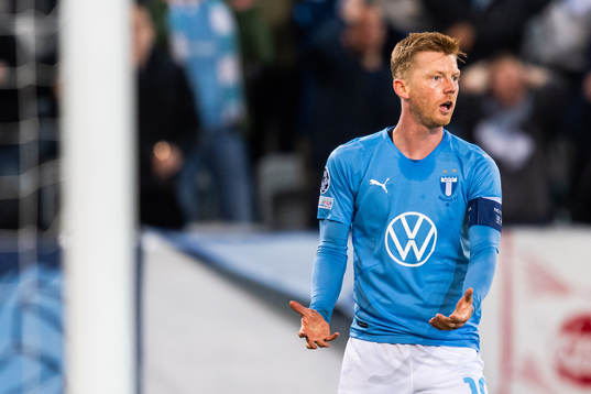 Anders Christiansen of Malmö FF reacts