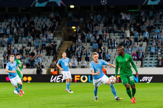 Sören Rieks of Malmö FF and Jordan Ikoko of Ludogorets