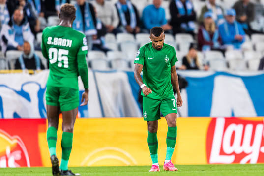 Alex Menezes Santana of Ludogorets looks dejected