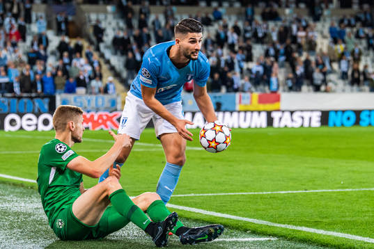 Igor Plastun of Ludogorets and Antonio Colak of Malmö FF