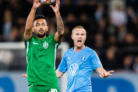Franz Brorsson of Malmö FF reacts