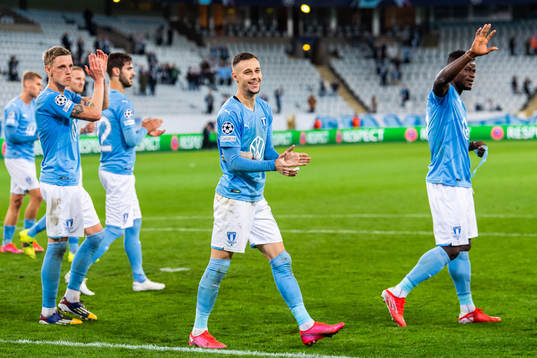 Veljko Birmancevic of Malmö FF celebrates