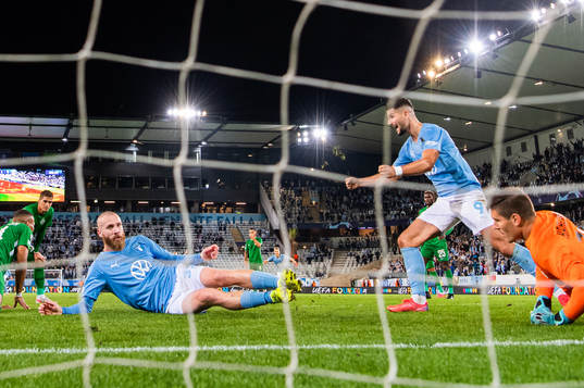 Antonio Colak (right) celebrates as Jo Inge Berget of