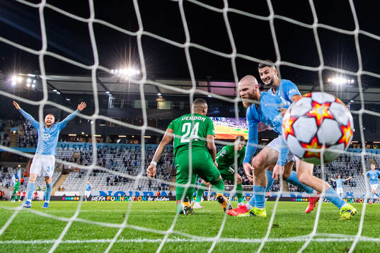Antonio Colak (right) celebrates as Jo Inge Berget of